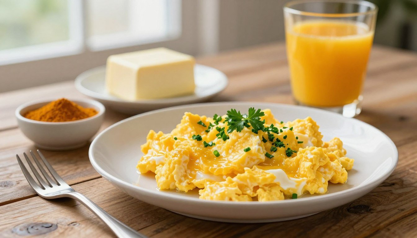 Ovos mexidos com cúrcuma: Anti-inflamatório natural